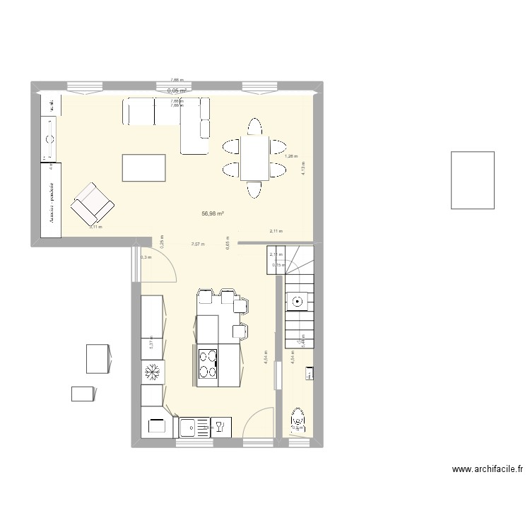 SAINT LAZARE etage V1. Plan de 9 pièces et 132 m2