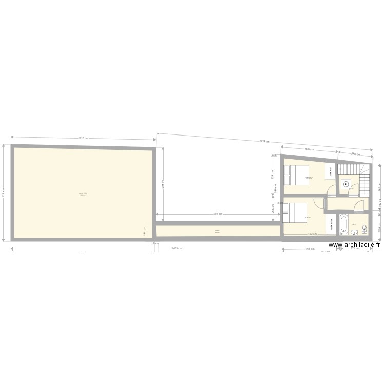 Agrandissement cour intérieure. Plan de 0 pièce et 0 m2