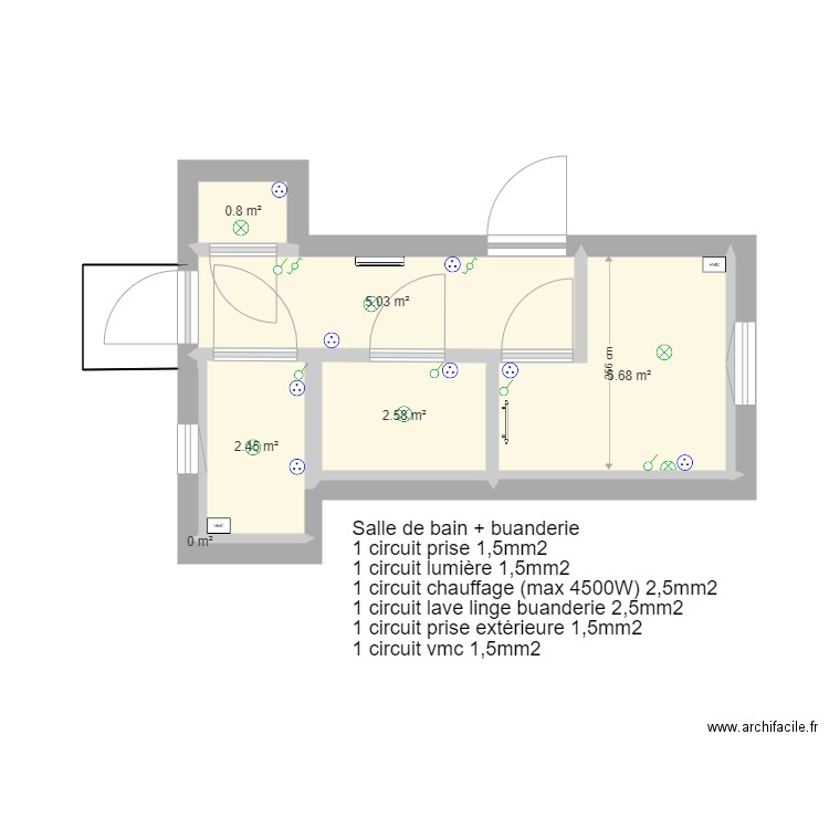 Petite pièce électrique V3. Plan de 0 pièce et 0 m2