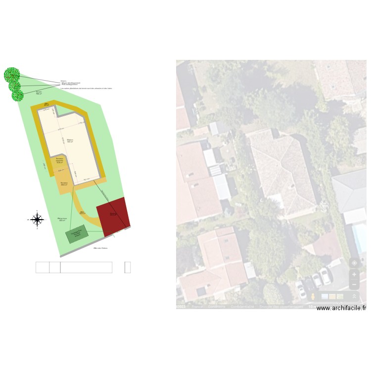 Plan de Masse Etat des Lieux. Plan de 1 pièce et 163 m2