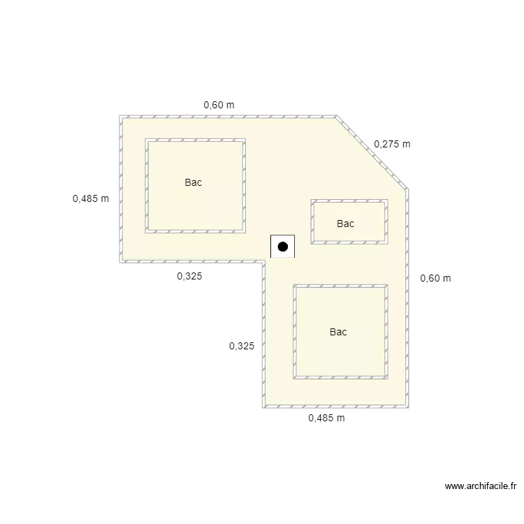 BAC EVIER DE CUISINE. Plan de 