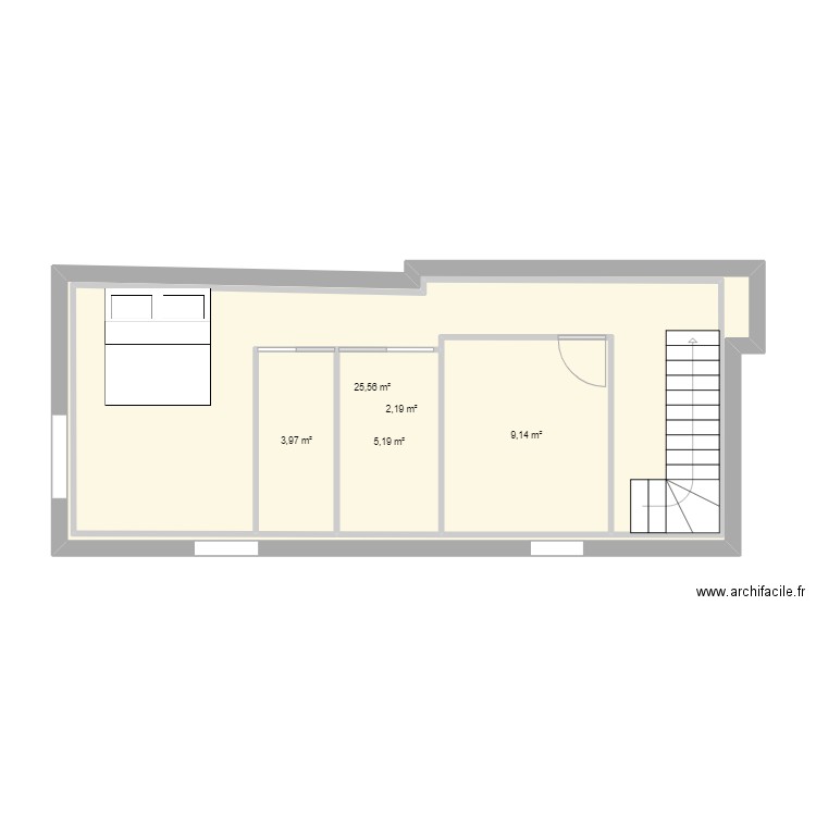 MAISON VIRY - 1er ETAGE. Plan de 5 pièces et 93 m2