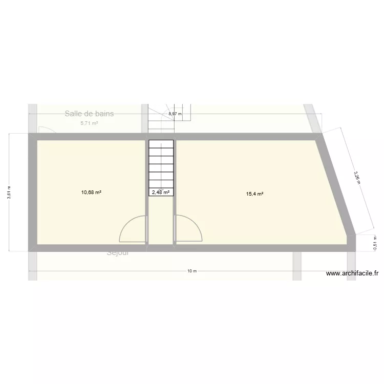 Teneur 1. Plan de 5  et 78 m²