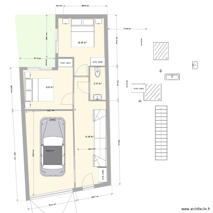 projet V9. Plan de 9 pièces et 114 m2