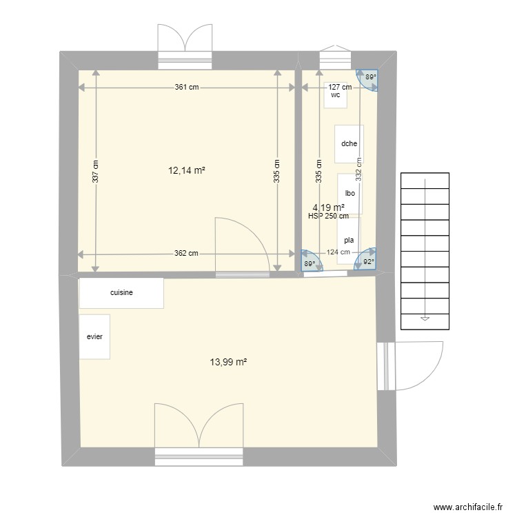 appartement  t1. Plan de 0 pièce et 0 m2
