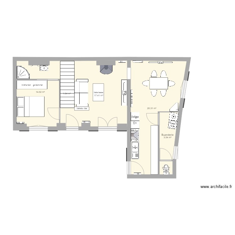 RDC maison projet 2. Plan de 0 pièce et 0 m2
