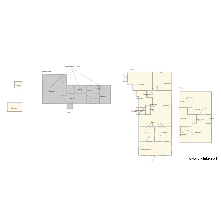 Croquis ESCOBEDO. Plan de 25 pièces et 120 m2