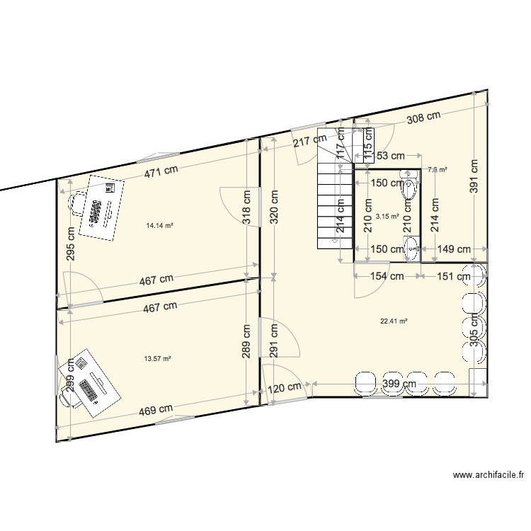 Pernay cuisine étage. Plan de 0 pièce et 0 m2