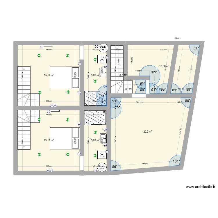 ST SOPHIE. Plan de 7 pièces et 77 m2