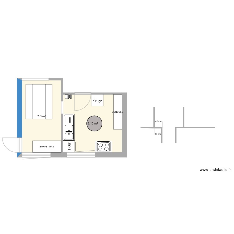 73 BAC CUISINE EQUIPEE. Plan de 0 pièce et 0 m2