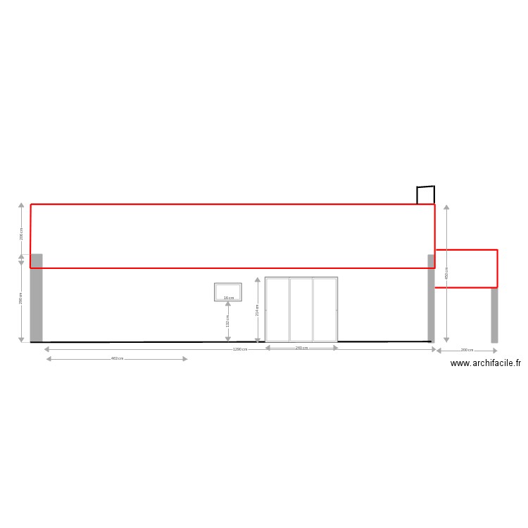 façade sud boulangerie. Plan de 0 pièce et 0 m2