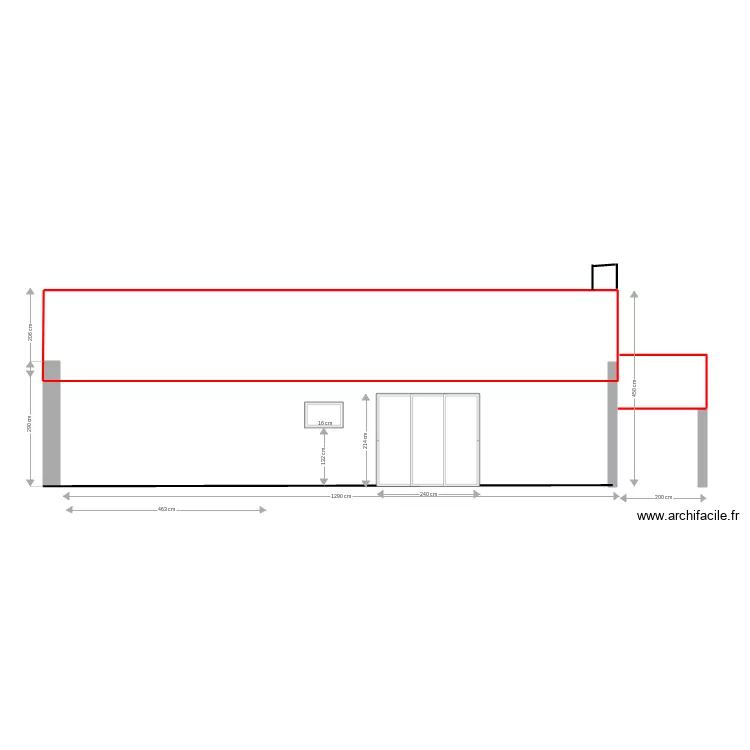 façade sud boulangerie. Plan de façade sud boulangerie. Plan de