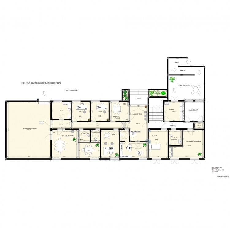 REZ DE CH  GENDARMERIE FIGEAC. Plan de 0 pièce et 0 m2