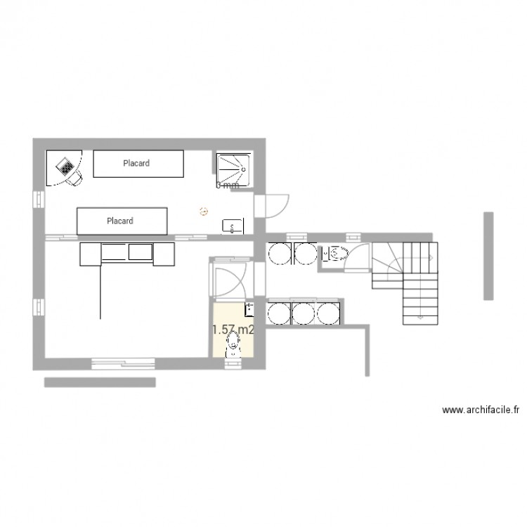 garage aménagé fin. Plan de 0 pièce et 0 m2