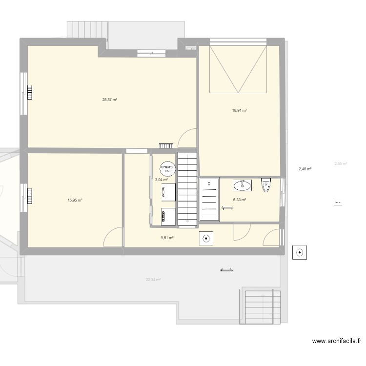 GUILLOU. Plan de 52 pièces et 581 m2