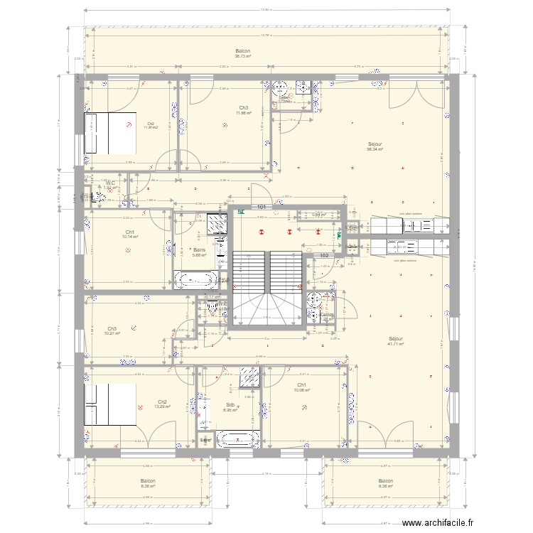 Alleves niveau un. Plan de 0 pièce et 0 m2