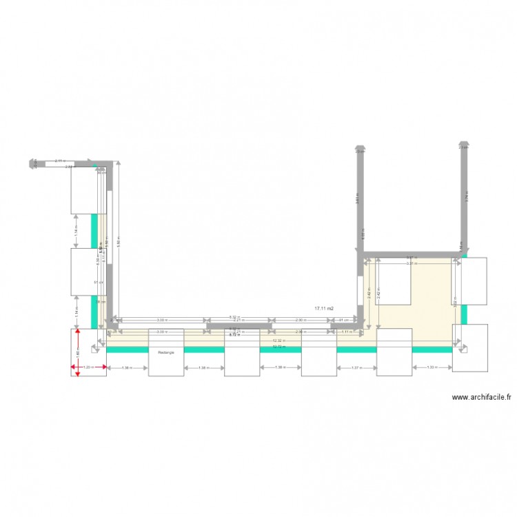 patonnier. Plan de 0 pièce et 0 m2