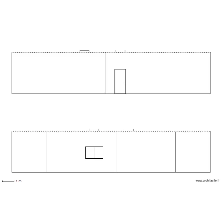 facade est et ouest. Plan de facade est et ouest. Plan de