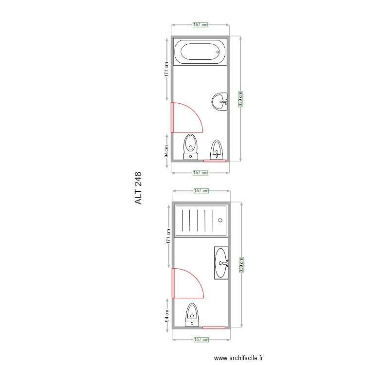 BAÑO1. Plan de 1 pièce et 5 m2