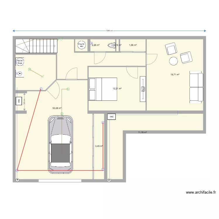 Plan &eacute;lectricit&eacute; garage. Plan de 