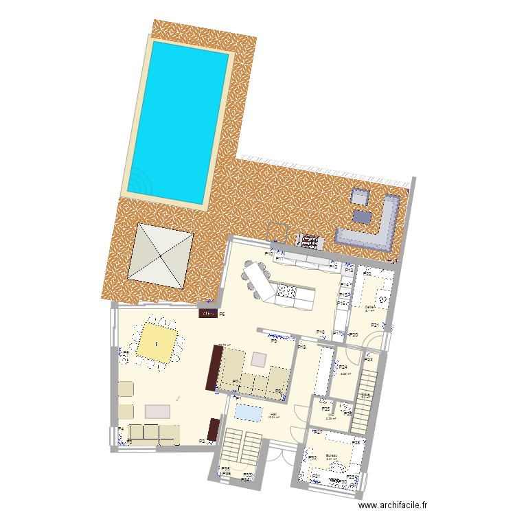 Maison meublée. Plan de 0 pièce et 0 m2