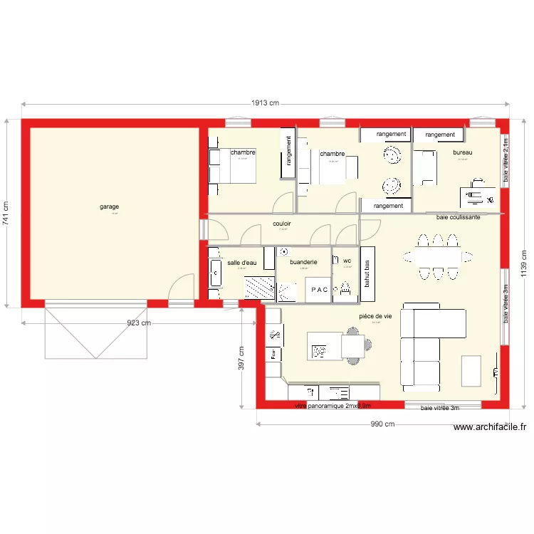 maison de 111m2. Plan de 