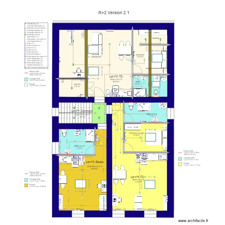 Immeuble R2 V2. Plan de 0 pièce et 0 m2