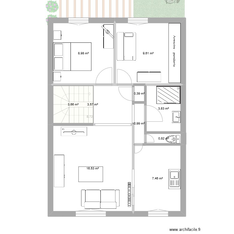 Maison Maman 2. Plan de 15 pièces et 113 m2