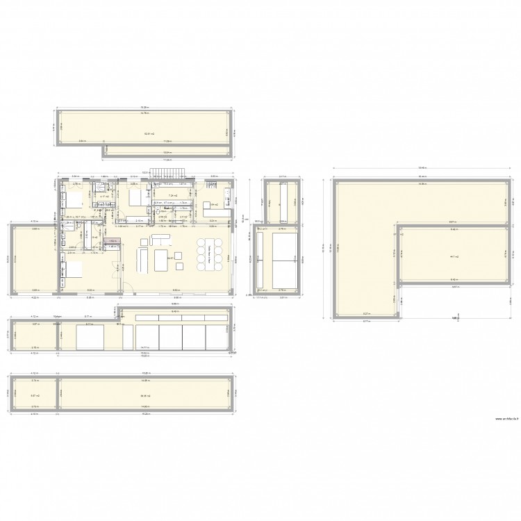 La case bambou plan 3105 sans salon wc changé. Plan de 0 pièce et 0 m2