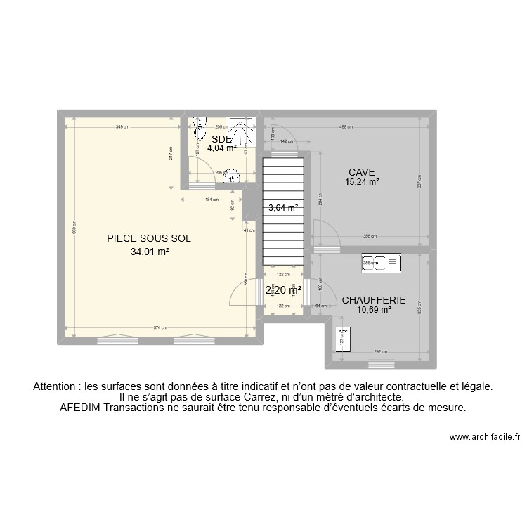 BI 9212 SOUS SOL PASCAL. Plan de 7 pièces et 68 m2