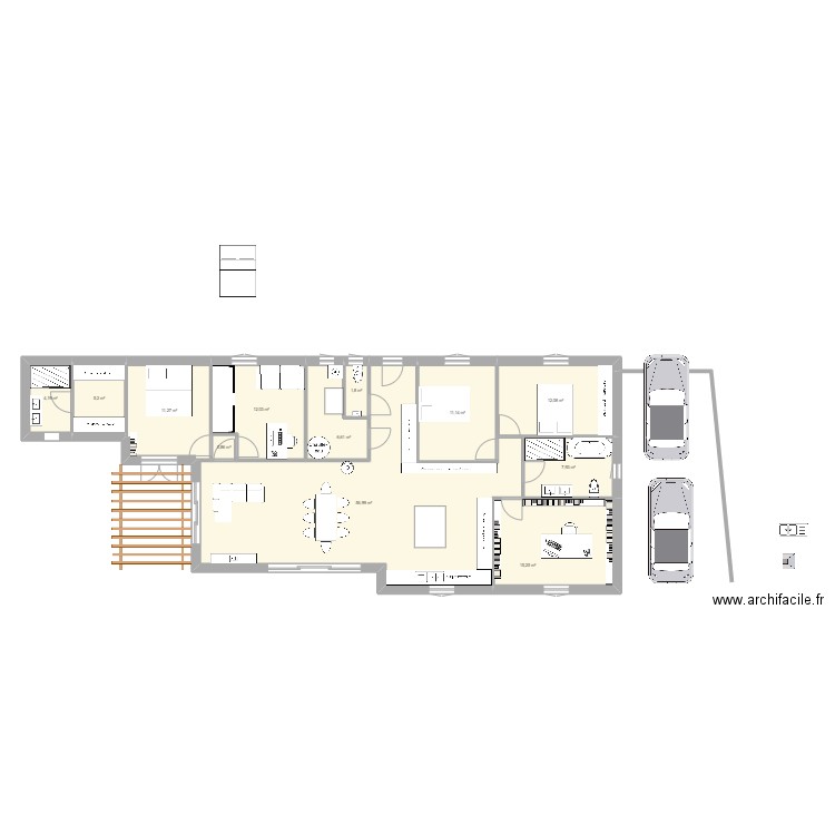 maison 2. Plan de 12 pièces et 145 m2