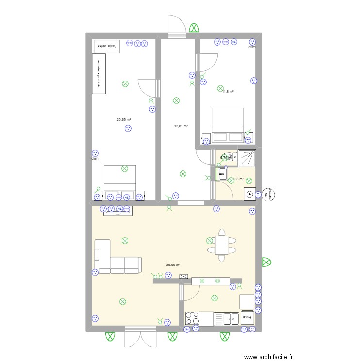 josh 1. Plan de 6 pièces et 87 m2