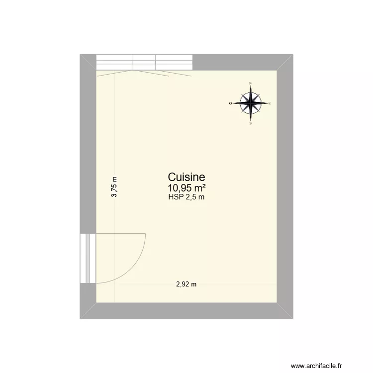 Plan c&ocirc;t&eacute; cuisine. Plan de 