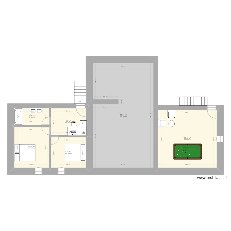 L'Aumandière3. Plan de 6 pièces et 121 m2