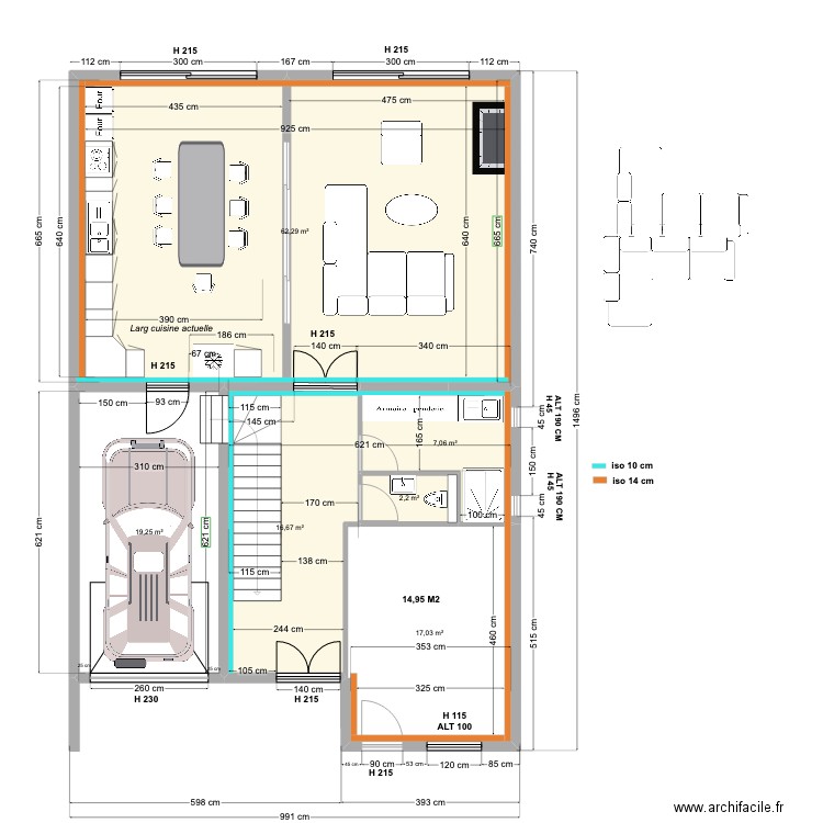 9JF RDCH 08 05 23 GROS OEUVRE avec iso. Plan de 11 pièces et 251 m2