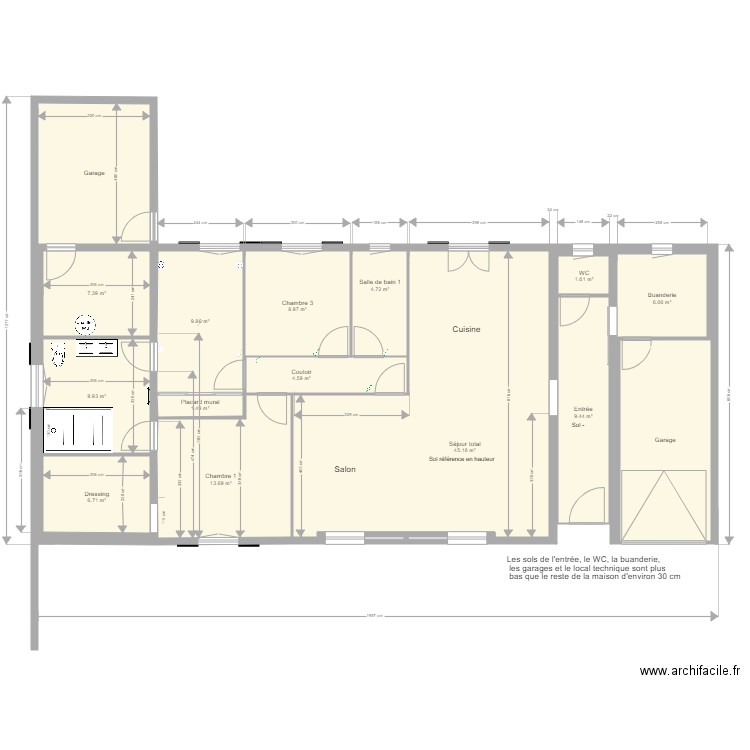 maison placo portes. Plan de 0 pièce et 0 m2