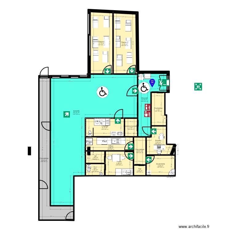 93SD1-8M projet V1 evac. Plan de 0 pièce et 0 m2