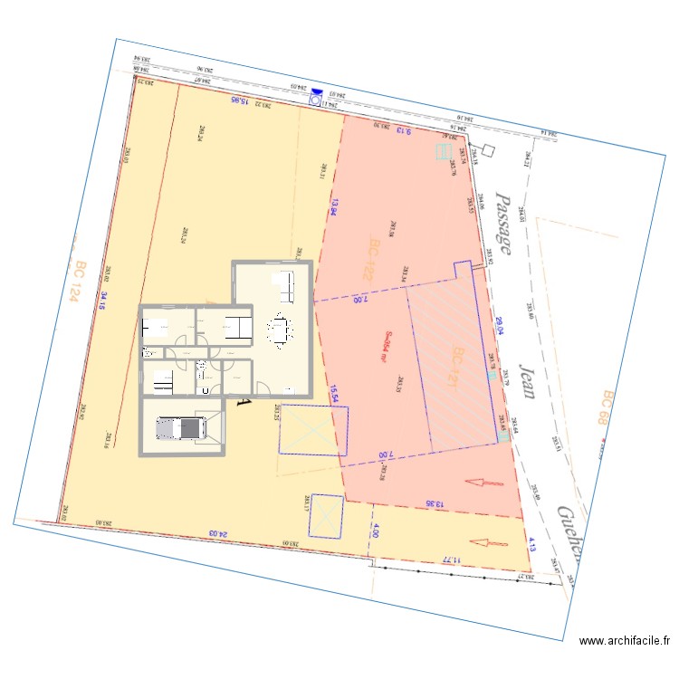 Plan Foyer Roannais. Plan de 12 pièces et 124 m2