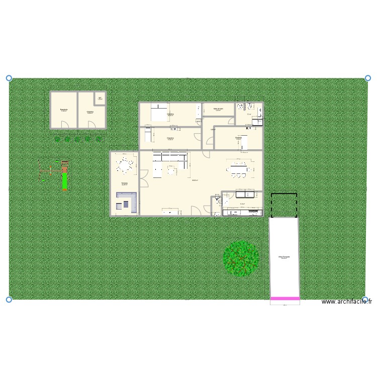 Villa Cadres 2. Plan de 13 pièces et 242 m2
