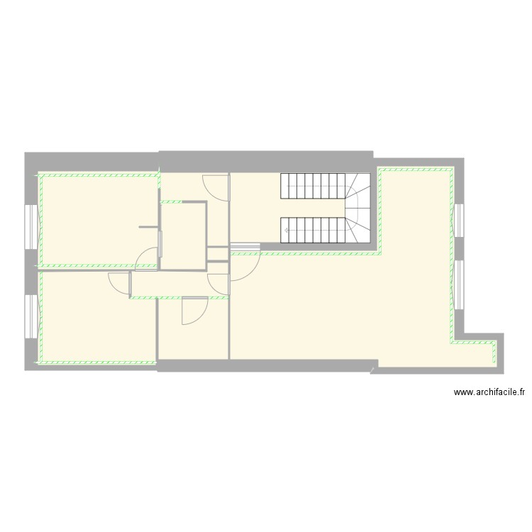 COURBET 1er ETAGE TRAVAUX NU Placo. Plan de 0 pièce et 0 m2