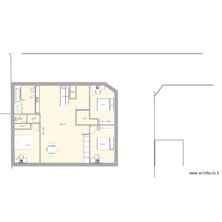 projet Gé PP bis. Plan de 0 pièce et 0 m2