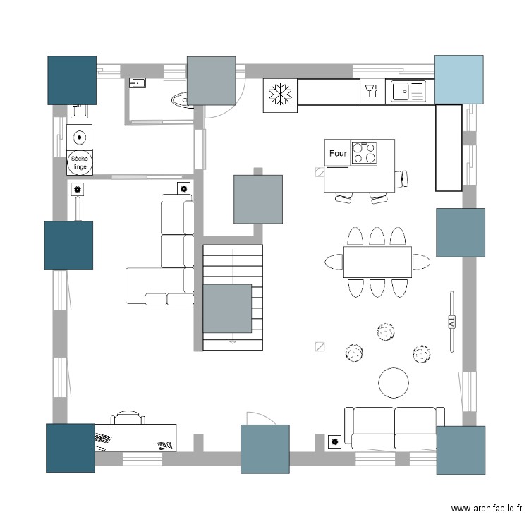 MOD6 IDI RDC MONOCHROME. Plan de 0 pièce et 0 m2