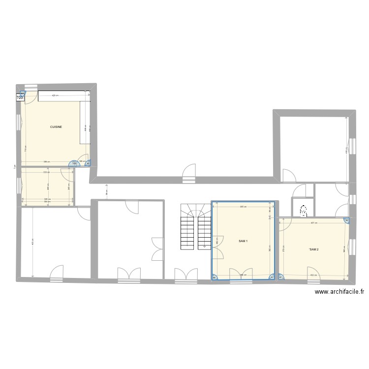 PLESSIS BOURGUEIL. Plan de 6 pièces et 118 m2