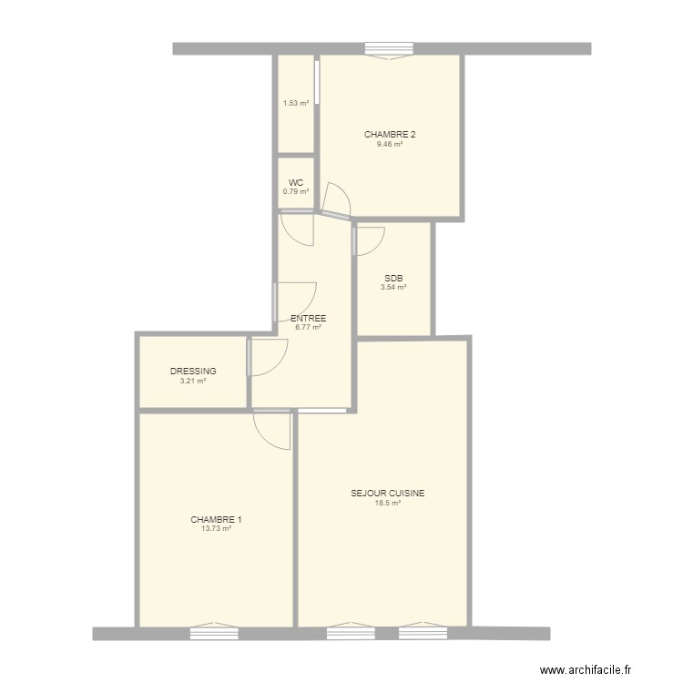 SCI EMMA. Plan de 8 pièces et 58 m2