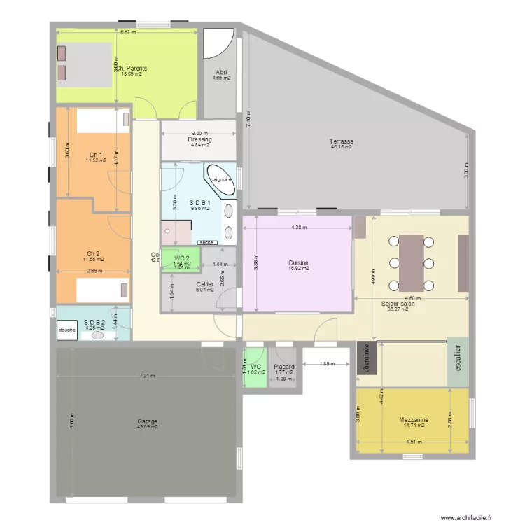 Finition 55. Plan de 