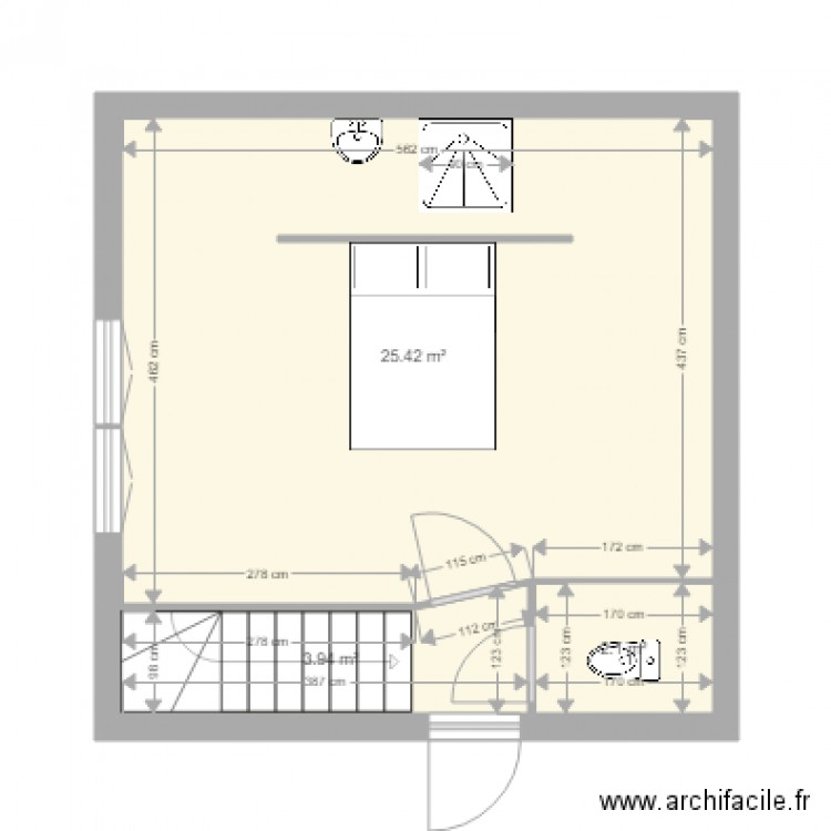 chez Quentin plan coté. Plan de 0 pièce et 0 m2