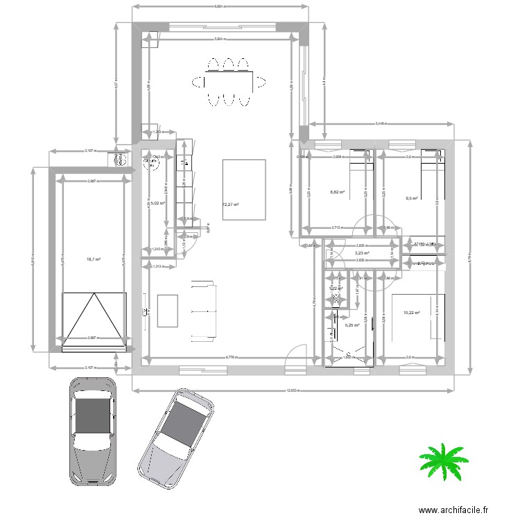 AGRANDISSEMENT . Plan de 0 pièce et 0 m2