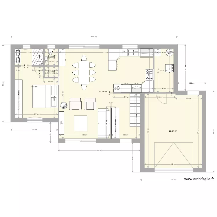 Plan RDC Nouvelle maison V4. Plan de 
