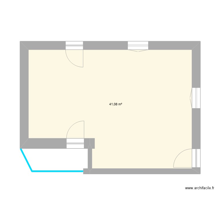 Pandora_BIS. Plan de 1 pièce et 41 m2