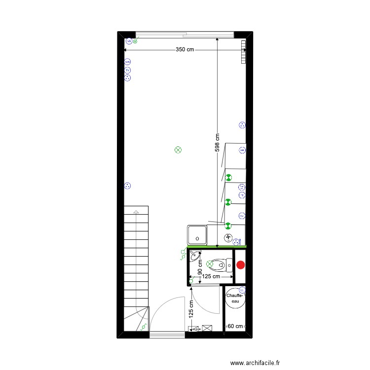 bartin rdc projeté. Plan de 0 pièce et 0 m2